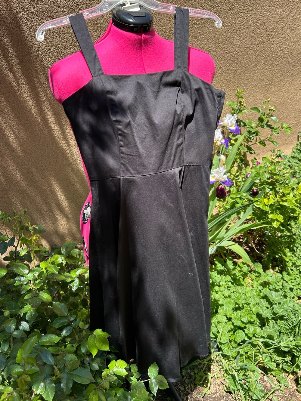 Hearts & Roses Black Sleeveless A-Line Dress